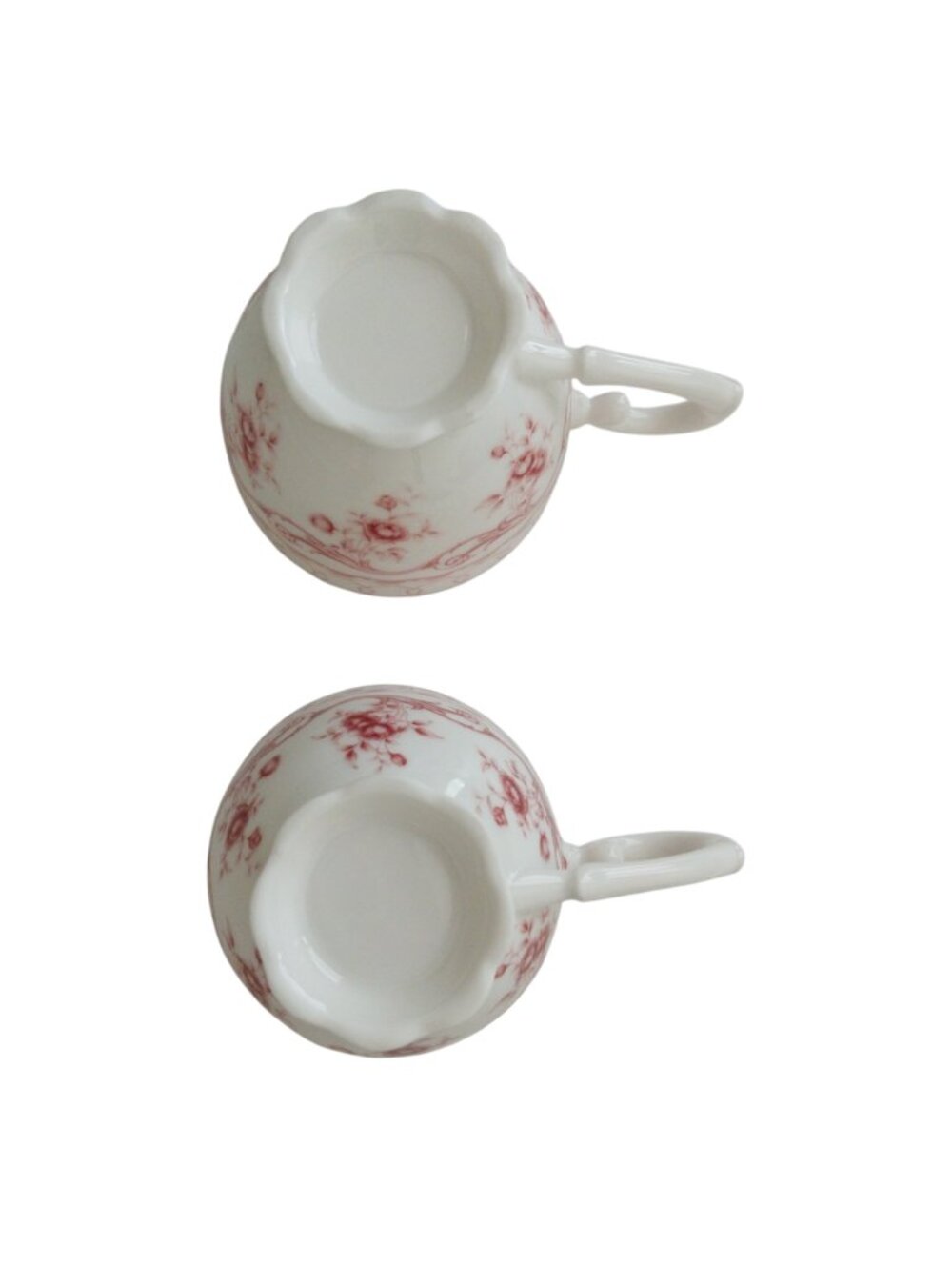 Gracie China Coastline Imports Pink Vine Teacups and Saucers Set of 2 Bone China - Picture 3 of 14